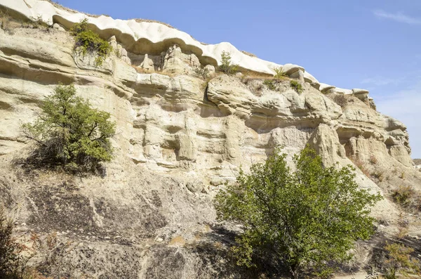 Fenséges Kilátás Bizarr Homokkő Lejtők Kőzetképződmények Völgyében Cappadocia Törökország — Stock Fotó