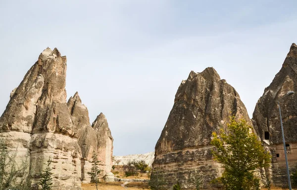 Türkiye Nin Kapadokya Kentindeki Tuhaf Kaya Oluşumları Aşınmış Güzel Eşsiz — Stok fotoğraf