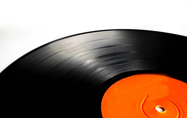 Classic Vinyl Record Old Black Color White Background Several Discs — Stock Photo, Image