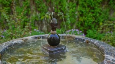 Endülüs 'te bahar mevsiminde çiçekler, Cordoba' nın tipik avluları, çeşmeler, bol güneş ışığı, çok güzel ve neşeli bir sahne, 60 fps ve 4K 'da yavaş çekimde kaydedildi..