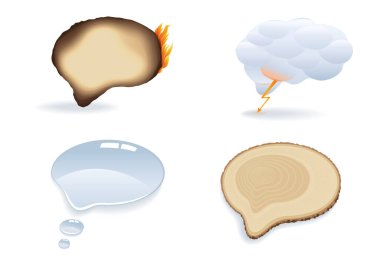 Kağıttan, sudan, buluttan ve ahşaptan yapılmış balonlardan bahset. Şeffaf gölgeler.