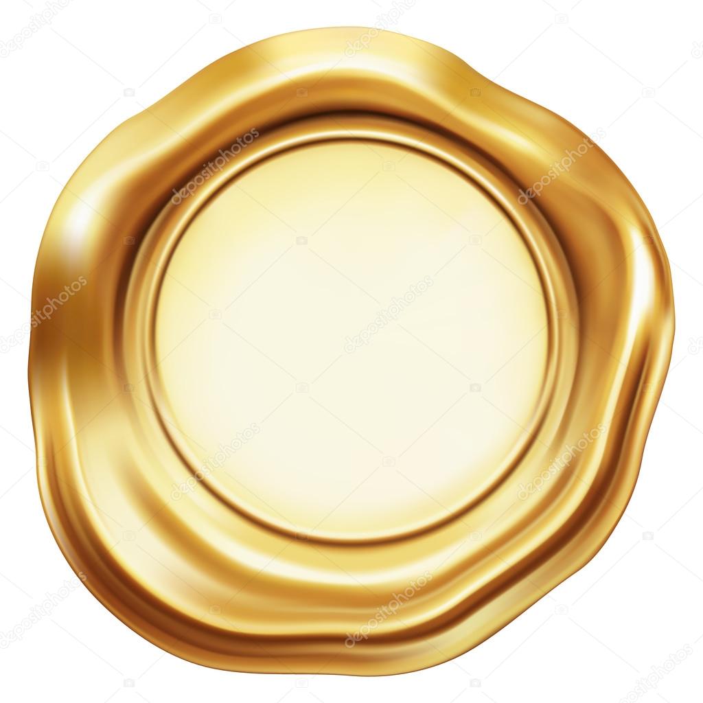 Golden stamp seal — Stock Vector © Bupu 105392880