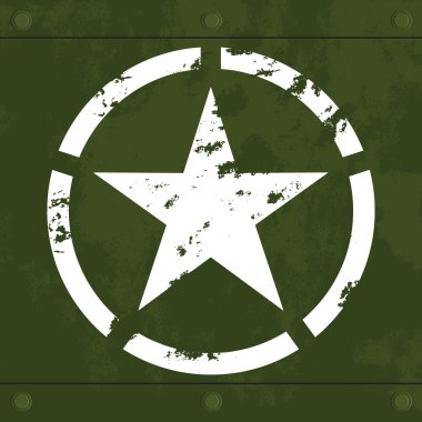 White military star on green metal
