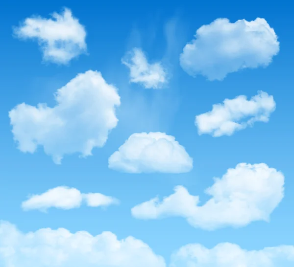 Şeffaf vektör bulutlar mavi gökyüzü arka plan ayarla