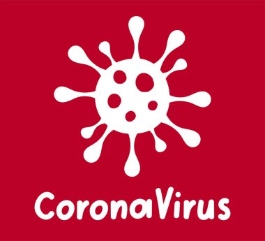 Coronavirus el yazısı. Covid-19 el çizimi. Vektör yazdırma illüstrasyonu