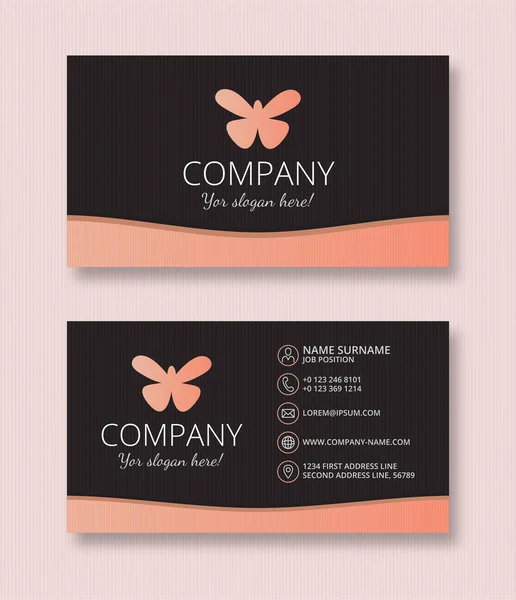 Business card template with butterfly shape. Illustration print vector — Wektor stockowy