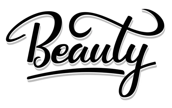 Hand lettering calligraphy with brush pen word beauty Vector Graphics