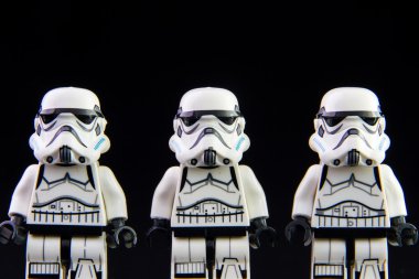 Lego star wars stormtrooper on isolated black background