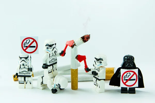Nonthabure, Tailandia - 28 de mayo de 2016: Lego star wars No Smoking — Foto de Stock