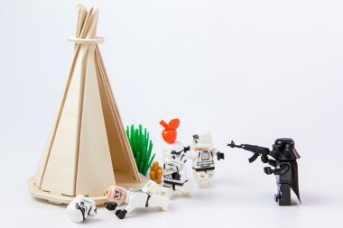 Nonthabure, Tayland - 28 Haziran 2016: Lego star wars testi PRECI