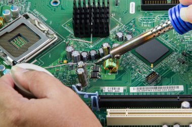 Havya ve microcircuit.Computer anakart tamiri