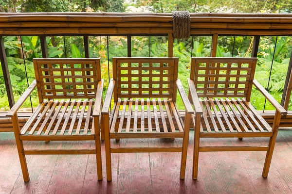 Cadeiras Madeira Jardim Para Relaxar — Fotografia de Stock