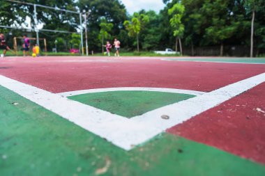 Boş Spor Mahkemesi Yüksek Açı Görünümü