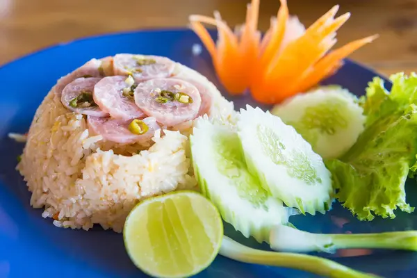 Fried Rice Fermented Pork Plate Lunch — Foto de Stock