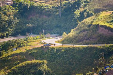 Phetchabun, Tayland - 29 Kasım 2020: Phetchabun, Tayland Dağına çıkan yol