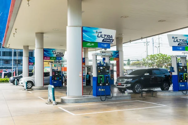Bangkok Tailandia Diciembre 2020 Ptt Gasolinera Gasolinera Negocios Tiendas Alquiler — Foto de Stock