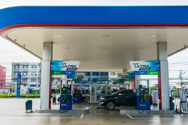 Bangkok Tajlandia Grudzień 2020 Ptt Gas Station Petrol Business Shops — Zdjęcie stockowe