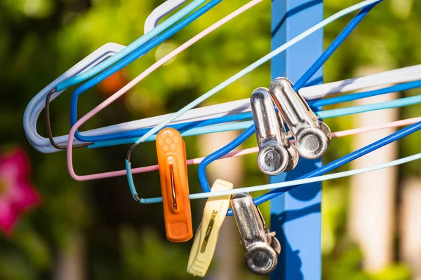 Rostfritt Stål Platta Dukar Torkning Clip — Stockfoto