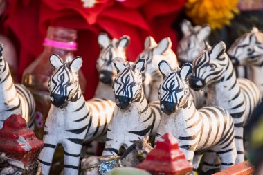 Zebra heykeli Tayland tanrısı için kurban adağı, tanrı oyuncağı, Tayland tanrısı için dua et.