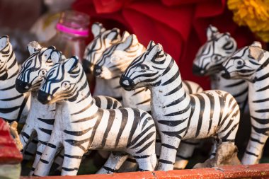 Zebra heykeli Tayland tanrısı için kurban adağı, tanrı oyuncağı, Tayland tanrısı için dua et.