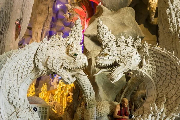 Nakhon Nayok Thailand März 2021 Schlangenstatue Der Naga Höhle Maniwong — Stockfoto
