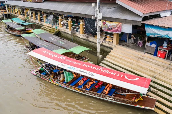 Samut Songkhram Thailand April 2021 Tourists Shopping Boat Ride Amphawa — 图库照片