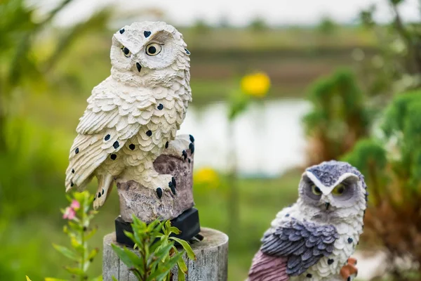 Owl Shaped Garden Solar Cell Lamps — Stock Photo, Image