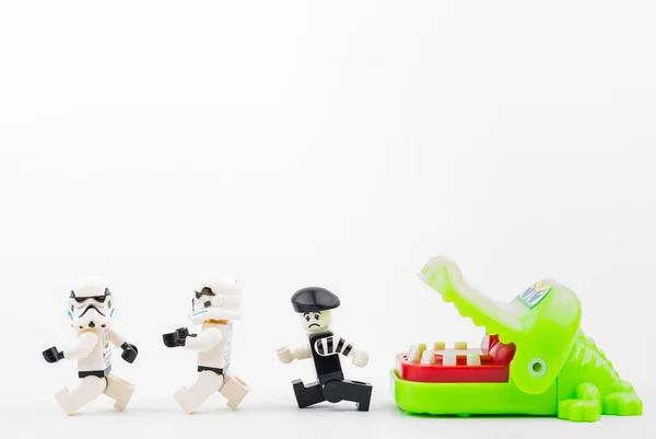 Bangkok Thaiföld Április 2021 Lego Star Wars Megharapta Egy Zöld — Stock Fotó