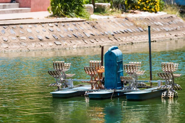 Turbina Agua Piscina Para Aumentar Suministro Oxígeno Agua — Foto de Stock