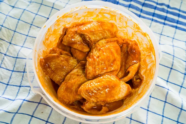 Marinated Chicken Wings Bbq Sauce — Stock Photo, Image