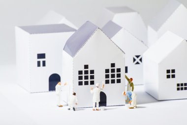 Küçük ressamlar kağıt şehir