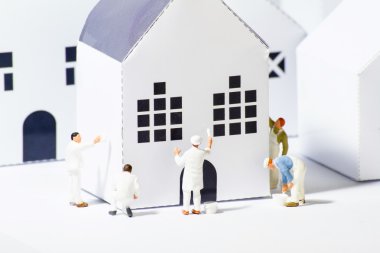 Küçük ressamlar kağıt şehir