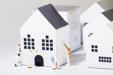 Küçük ressamlar kağıt şehir