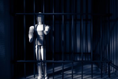 Wooden puppets in prison clipart