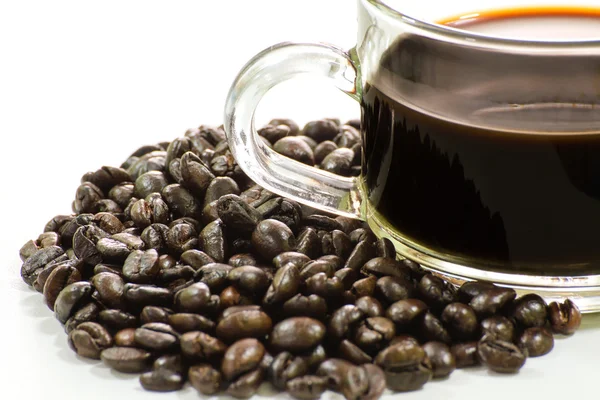 Czarna kawa orzeźwiający smak — Zdjęcie stockowe