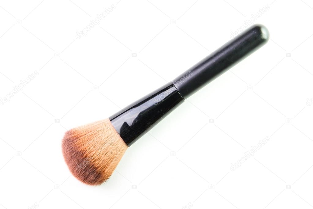 make up brush powder blusher isolated on white background