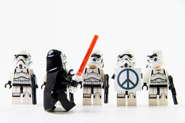 The lego Star Wars movie Stomtrooper mini figures.