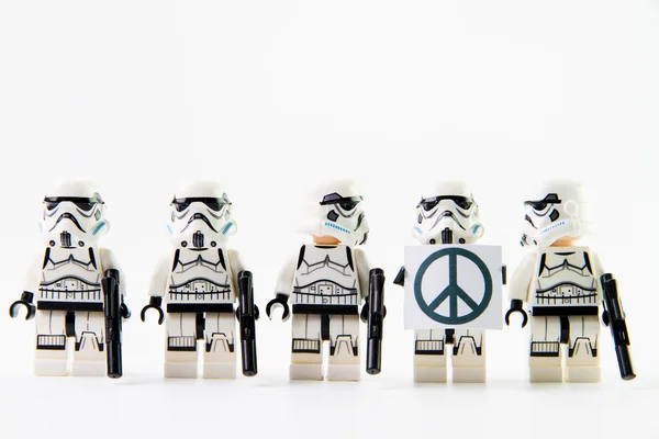 The lego Star Wars movie Stomtrooper mini figures. — Stock Photo, Image