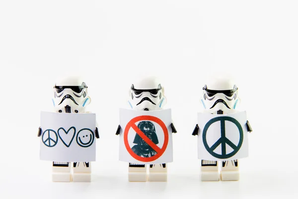 The lego Star Wars movie Stomtrooper mini figures. — Stock Photo, Image