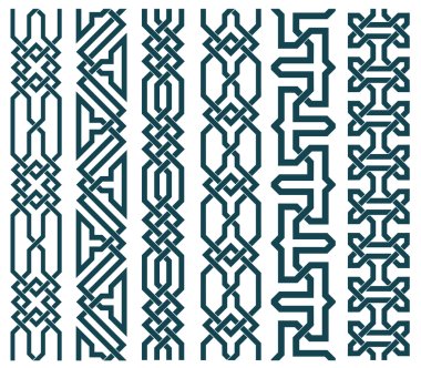 Chain links in islamic pattern clipart