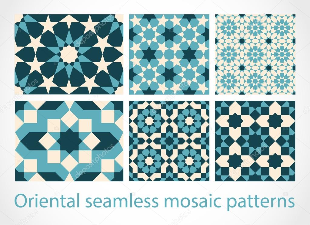 Oriental seamless mosaic patterns