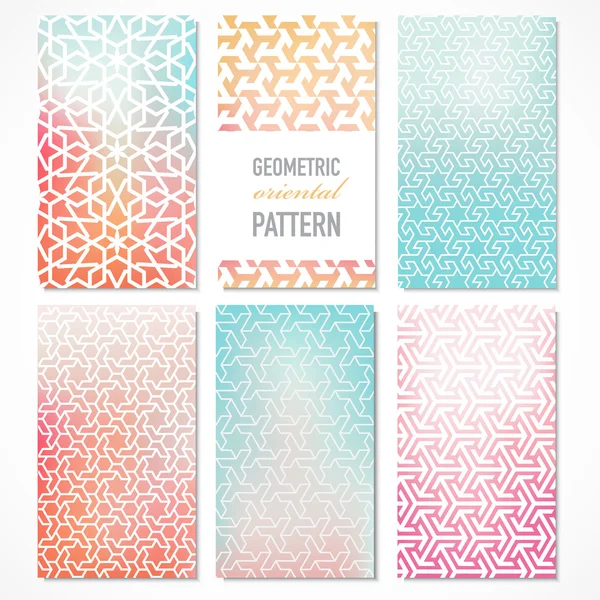 Vector oriental geometric patterns — ストックベクタ