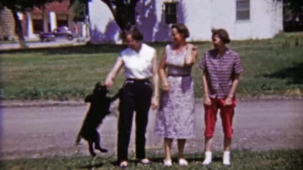 Mujeres jugando con perro — Vídeos de Stock