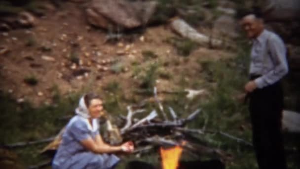 Ζευγάρι ζέσταμα από πυρά προσκόπων — Αρχείο Βίντεο