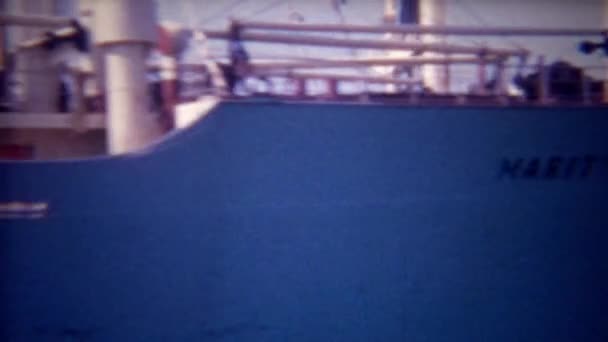 Statek towarowy kontener pusty do portu — Wideo stockowe