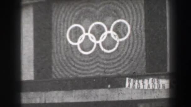 Ανταγωνισμού λογότυπο σημάδι των θερινών Ολυμπιακών Αγώνων — Αρχείο Βίντεο