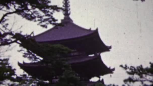 Tempio di pagoda giapponese — Video Stock