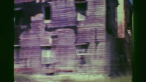 Dilapidated tenement buildings — Stock Video