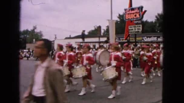 People marching drumming on parade — Stock Video