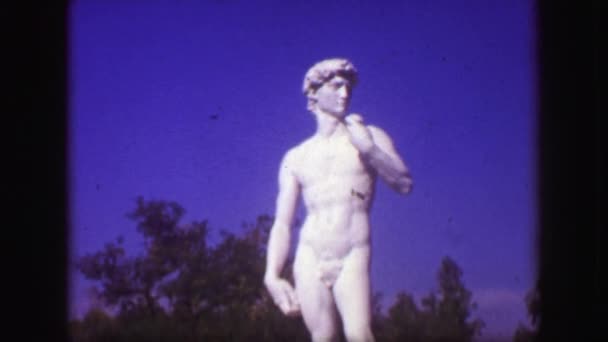 宫殿的美术大卫 · 达 · 芬奇雕像 — 图库视频影像